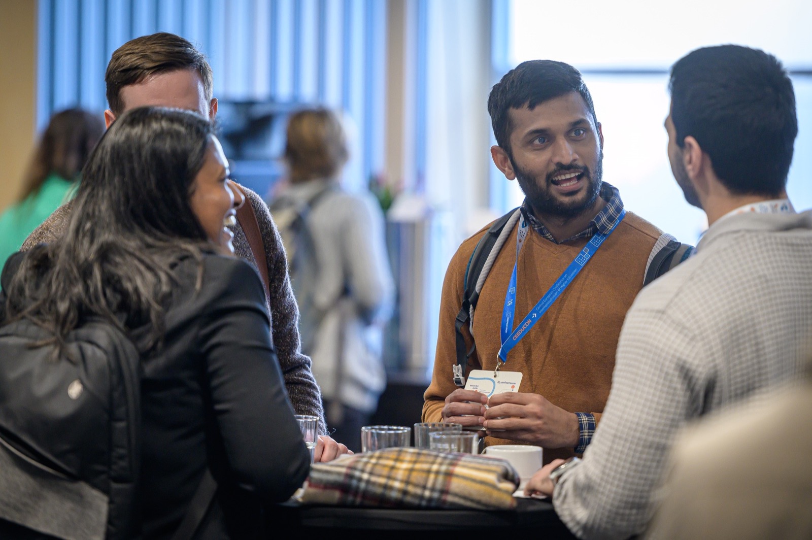 CEEDUCON participants talking during a networking break